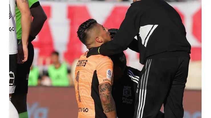 El portero tuvo un duro choque en el partido ante Curicó Unido