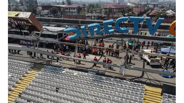 Así quedó el Estadio Monumental tras el colapso del techo.