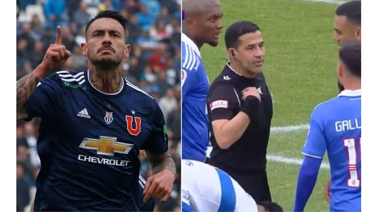 Mauricio Pinilla le cayó con todo al árbitro del partido