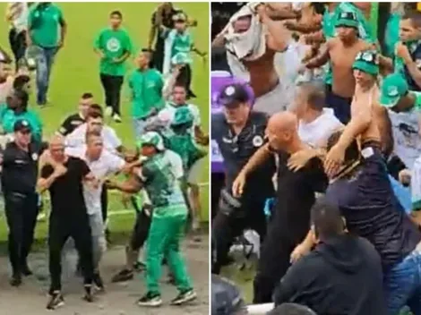 Hinchada del Deportivo Cali agrede a su DT ex U de Chile