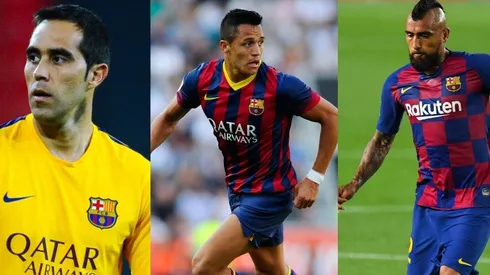 Los tres jugadores vistieron la camiseta del club culé
