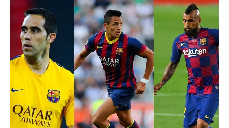 Los tres jugadores vistieron la camiseta del club culé