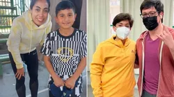 Jugadoras de la U femenina Yessenia López y Valentina Díaz cumplen como vocales de mesa durante el Plebiscito de salida