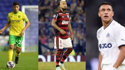 Varios futbolistas chilenos saltan al terreno de juego en sus respectivos clubes.