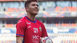 Méndez sonríe en su presentación en la capital rusa.