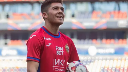 Méndez sonríe en su presentación en la capital rusa.