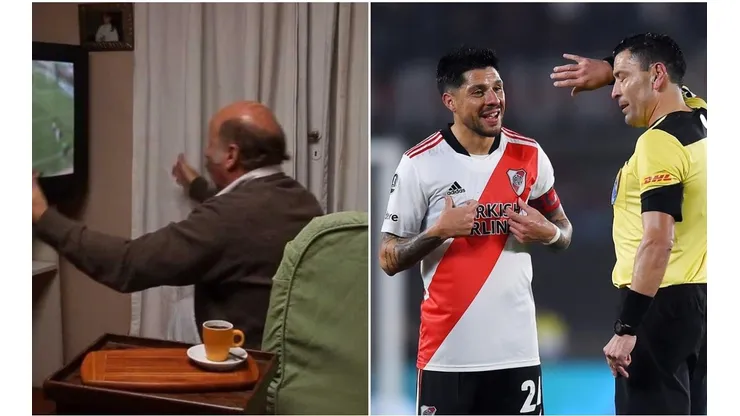 El Tano Pasman no podía creer el gol anulado a River Plate.