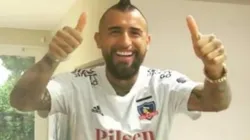 Arturo Vidal llegó hasta el Monumental.