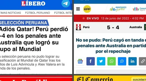 Prensa peruana llora la eliminación ante Australia