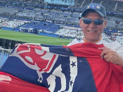 Hincha de la U se hace presente en la final entre el Real Madrid y el Liverpool