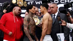 Gervonta Davis y Rolando Romero durante la ceremonia de pesaje