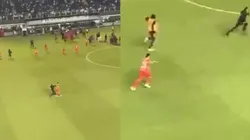 El hincha salió arrancando después de agredir a Fernández