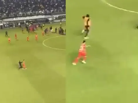 La cobarde agresión por la espalda del hincha de Santos de Brasil a Matías Fernández