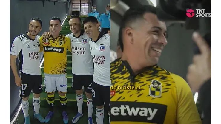Esteban Paredes fue acompañado por Gabriel Suazo, Matías Zaldivia y Esteba Pavez en un nostálgico trayecto a la cancha del estadio Monumental