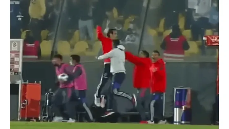 Miranda celebró eufóricamente el gol de la U ante La Serena