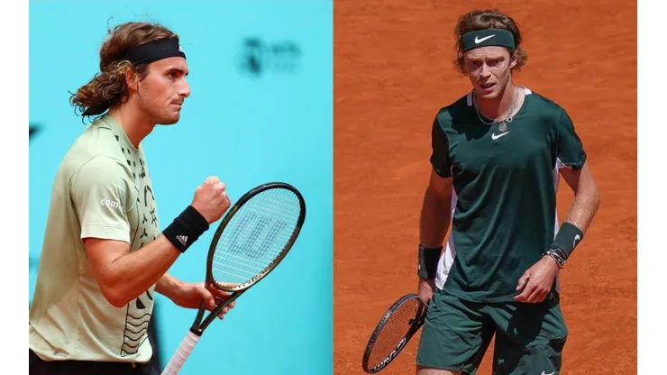 Stefanos Tsitsipas y Andrey Rublev se enfrentan por cuarta vez en superficie de polvo de ladrillo