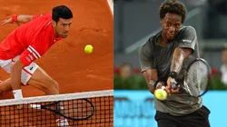 Novak Djokovic y Gael Monfils juegan en la pista Manolo Santana este martes 3 de mayo de 2022