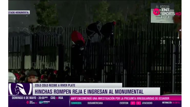 Colo Colo condena los desórdenes en el Monumental en partido de Libertadores.