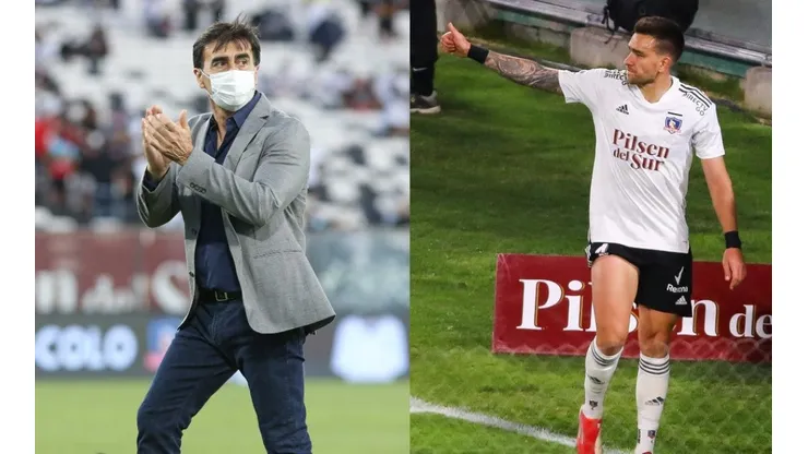 Quinteros sale en defensa del zaguero chileno-argentino.