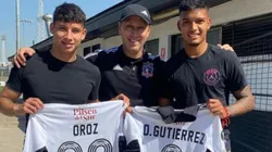 Mena junto a Oroz y Gutierrez, dos jugadores del semillero de Colo Colo