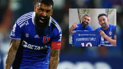 Ronnie Fernández le regala la camiseta de Universidad de Chile a Mauricio Isla