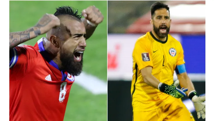 Bravo y Vidal festejaron a distancia la victoria de Chile.