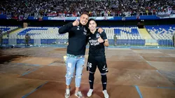 Javier Parraguez con su amigo Óscar Opazo en Concepción tras la Supercopa