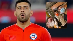 Guillermo Maripán se encuentra con dos leyendas del tenis