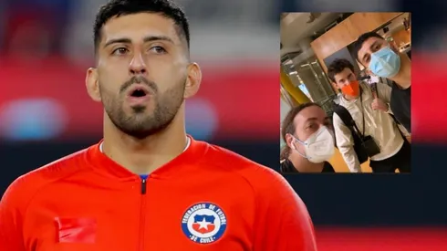 Guillermo Maripán se encuentra con dos leyendas del tenis