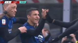 El chileno abrió la cuenta para su equipo por la Copa Italia ante Empoli