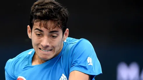 Garin, en la foto, enfrentando a Monfils en la ATP Cup 2020.