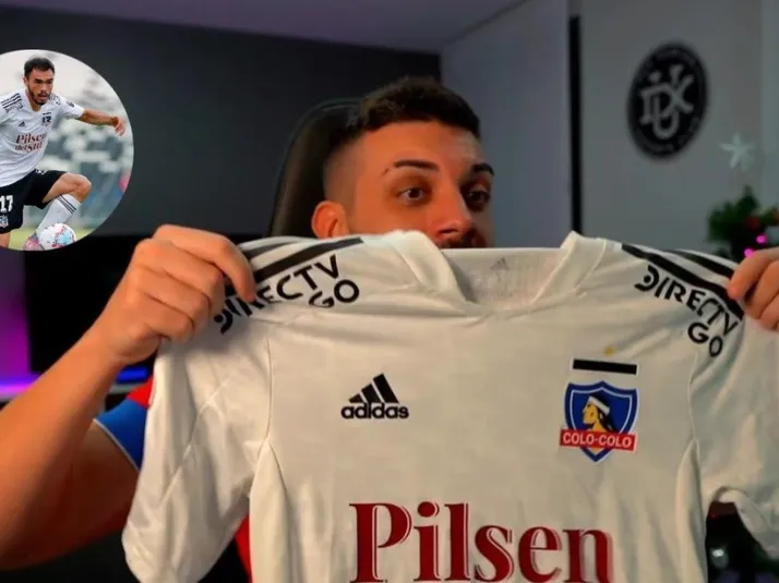 Suazo le envía dos camisetas de Colo Colo a reconocido youtuber