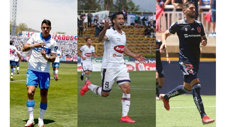 Los tres jugadores que siguen en carrera por ser el goleador del Campeonato Nacional 2021.