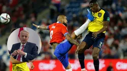 La fuerte patada de Vidal al zaguero ecuatoriano