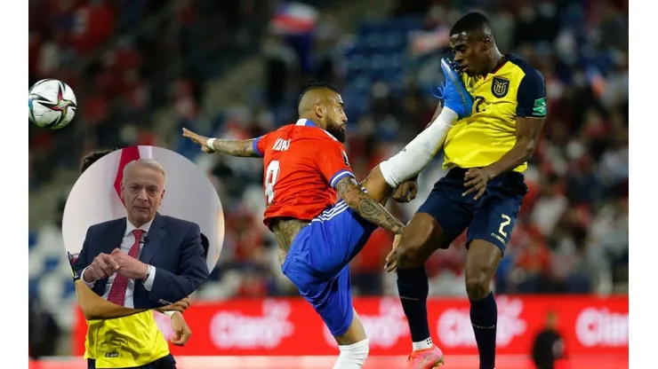 La fuerte patada de Vidal al zaguero ecuatoriano