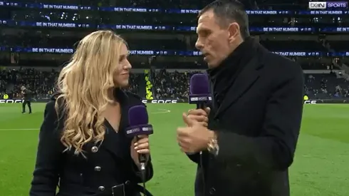 Gustavo Poyet aparece en tranmisión del encuentro entre el Manchester United y el Tottenha,