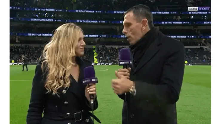 Gustavo Poyet aparece en tranmisión del encuentro entre el Manchester United y el Tottenha,