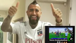 Arturo Vidal felicita a Joan Cruz
