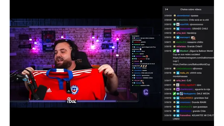 Ibai Llanos recibe de regalo la camiseta de Chile y un sorpresivo mensaje de Medel.