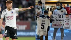 Leo Gil no tuvo problemas para regalarle su camiseta a un joven hincha albo.