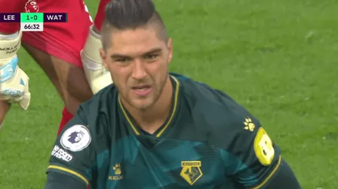 La cara de tristeza y desazón de Sierralta al sentir el pinchazo.