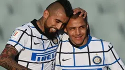 Alexis Sánchez y Arturo Vidal en la convocatoria del Inter para enfrentar a Sassuolo.