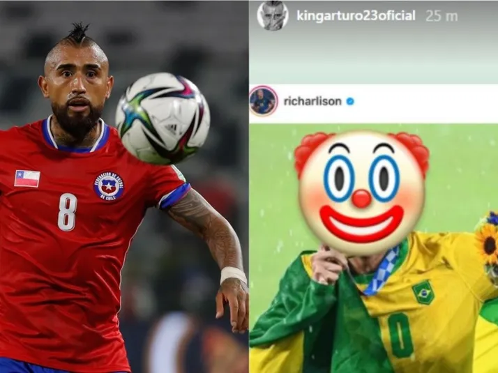 La feroz respuesta de Arturo Vidal a burla de Richarlison