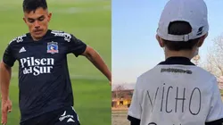 El pequeño hincha de Colo Colo recibió una camiseta de Vicente Pizarro.
