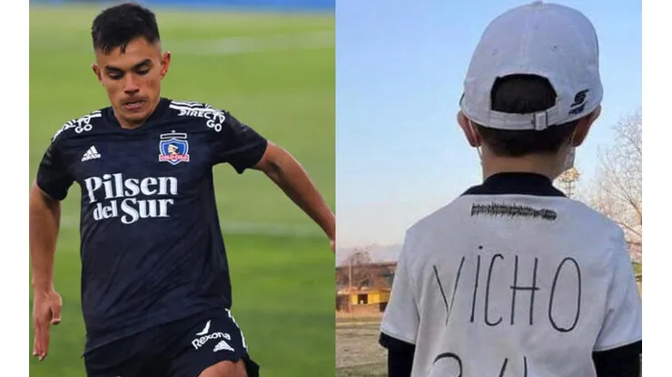 El pequeño hincha de Colo Colo recibió una camiseta de Vicente Pizarro.