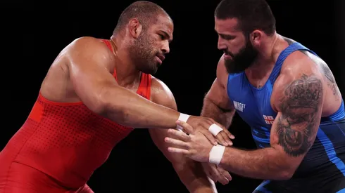 Yasmani Acosta en su duelo de semifinales en los Juegos Olímpicos de Tokio 2020.