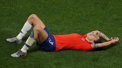 Carla Guerrero no aguantó las lágrimas en el himno (Foto archivo).