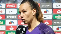 Cristiane Endler habló en la previa del Chile vs. Alemania. (Foto: Agencia UNO)