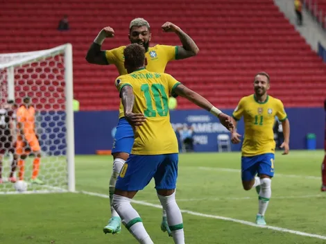 Gabigol anota el 3-0 de Brasil sobre Venezuela