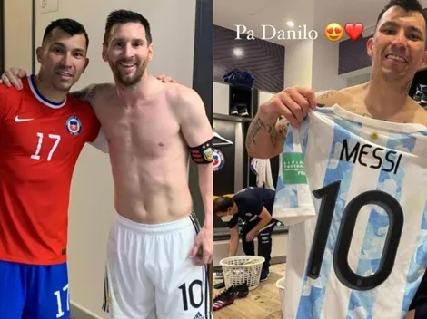 Se ponen en la buena: Lionel Messi le regala su camiseta a Gary Medel